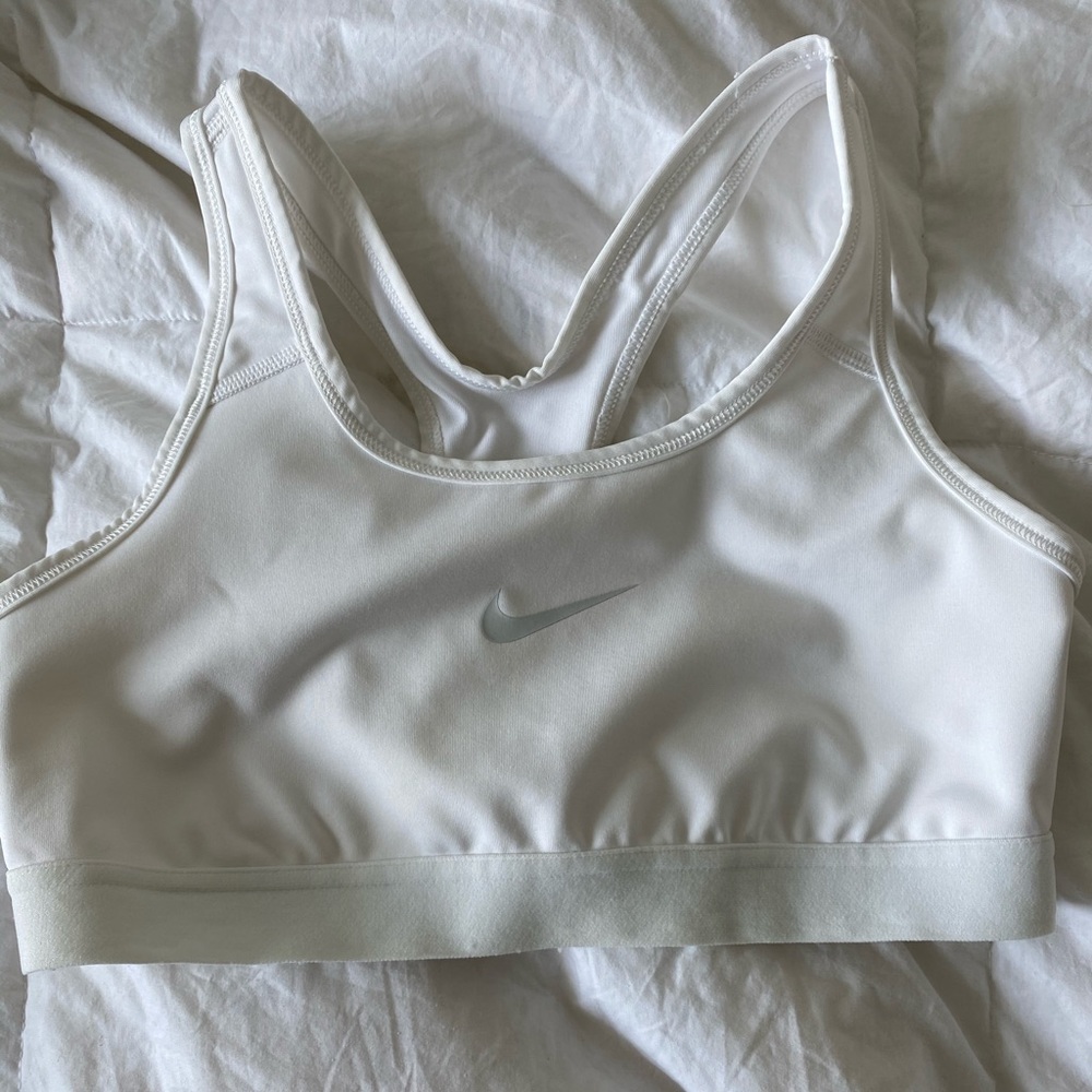 White nike youth sports bra